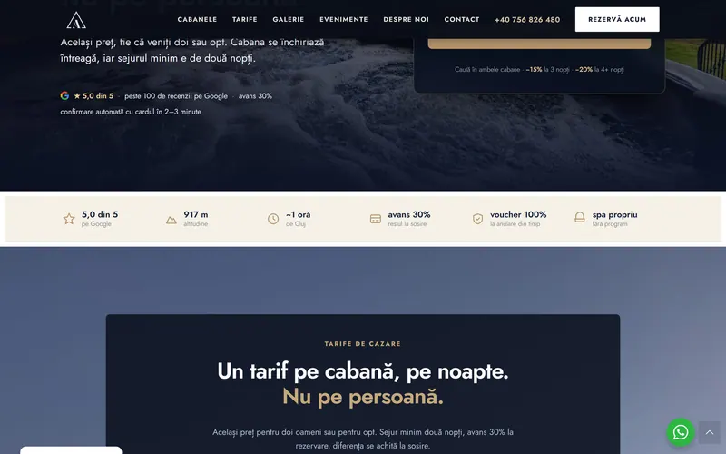 The rates page, driven by a single global Elementor template