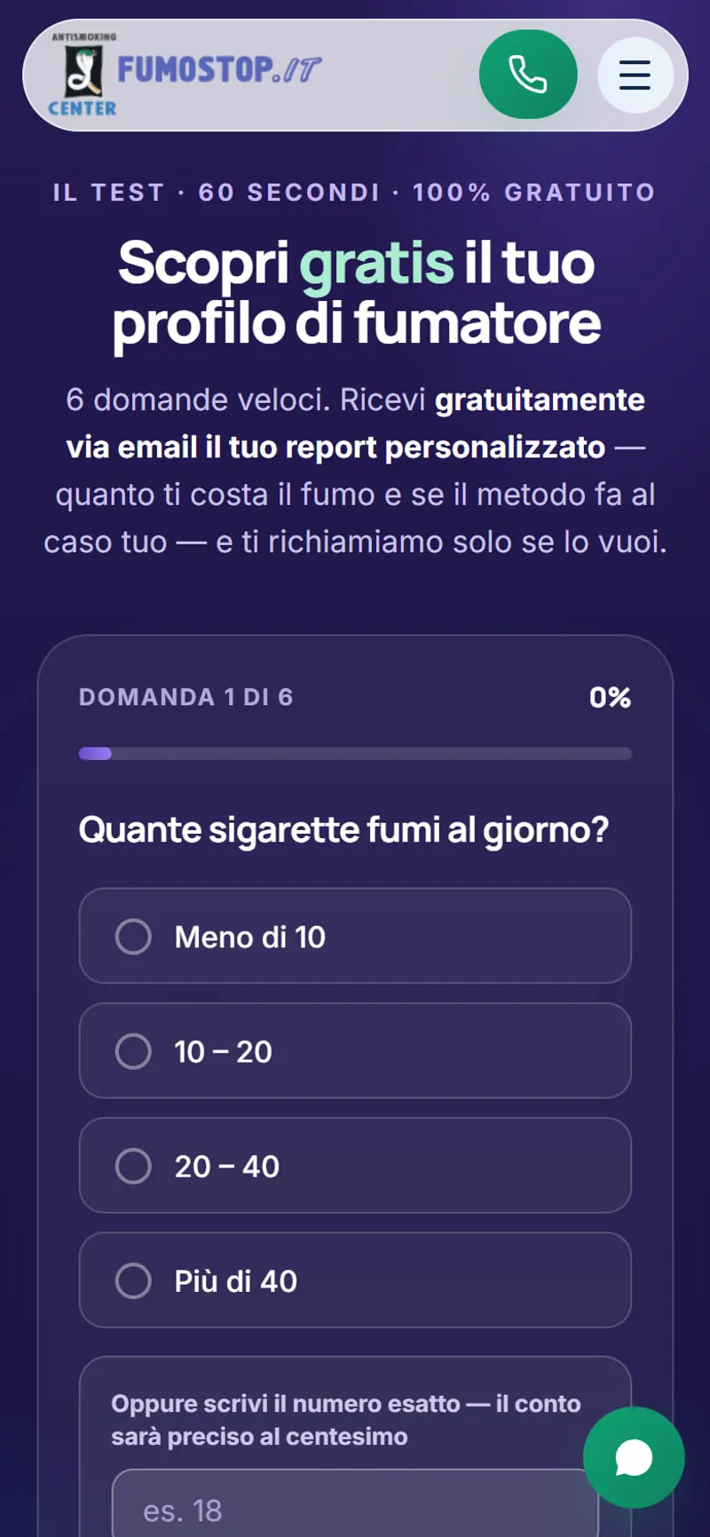 The free test on a phone