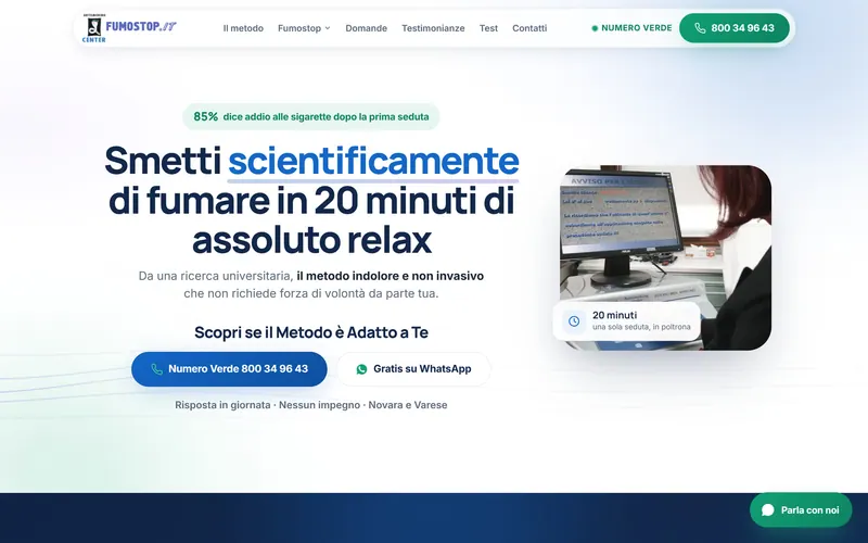 The rebuilt fumostop.it homepage