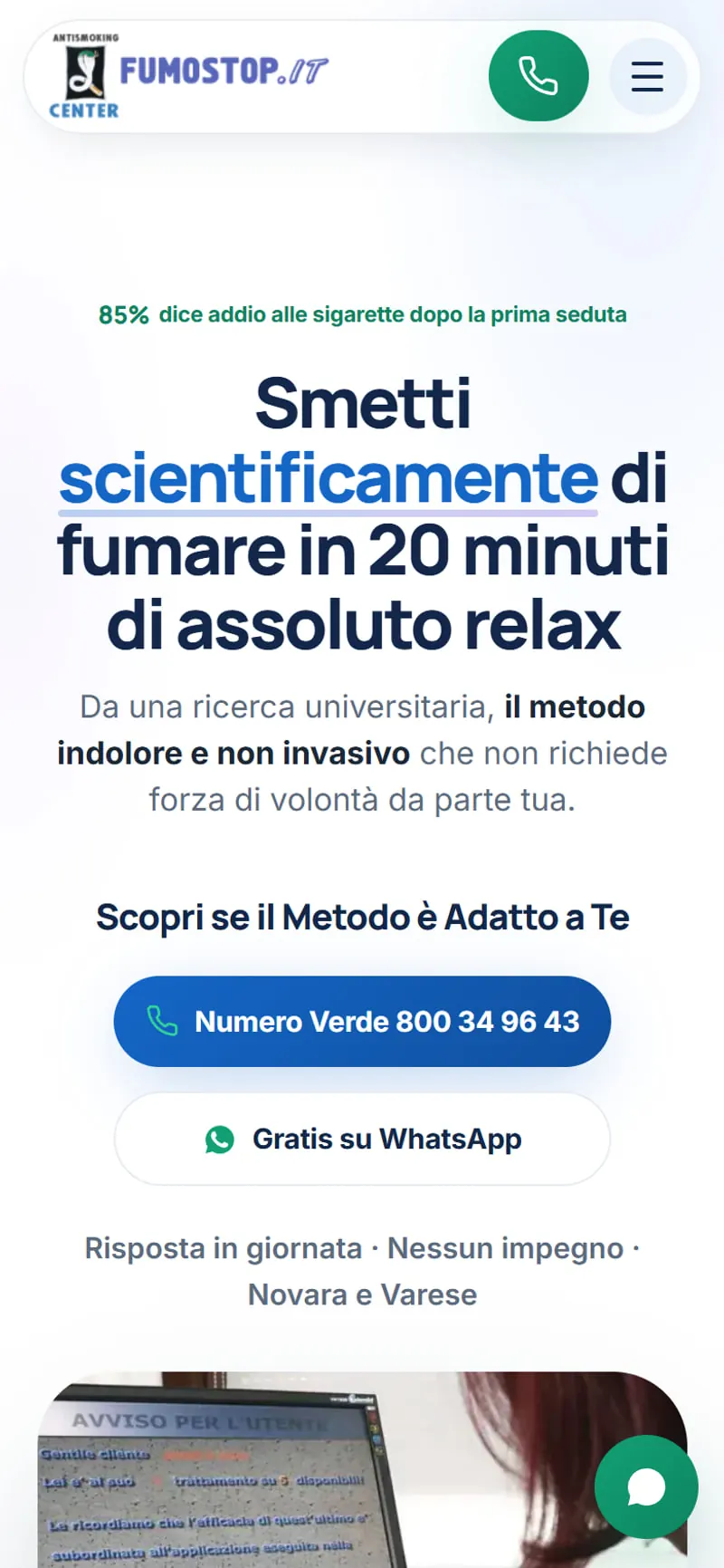 La homepage ricostruita su uno smartphone