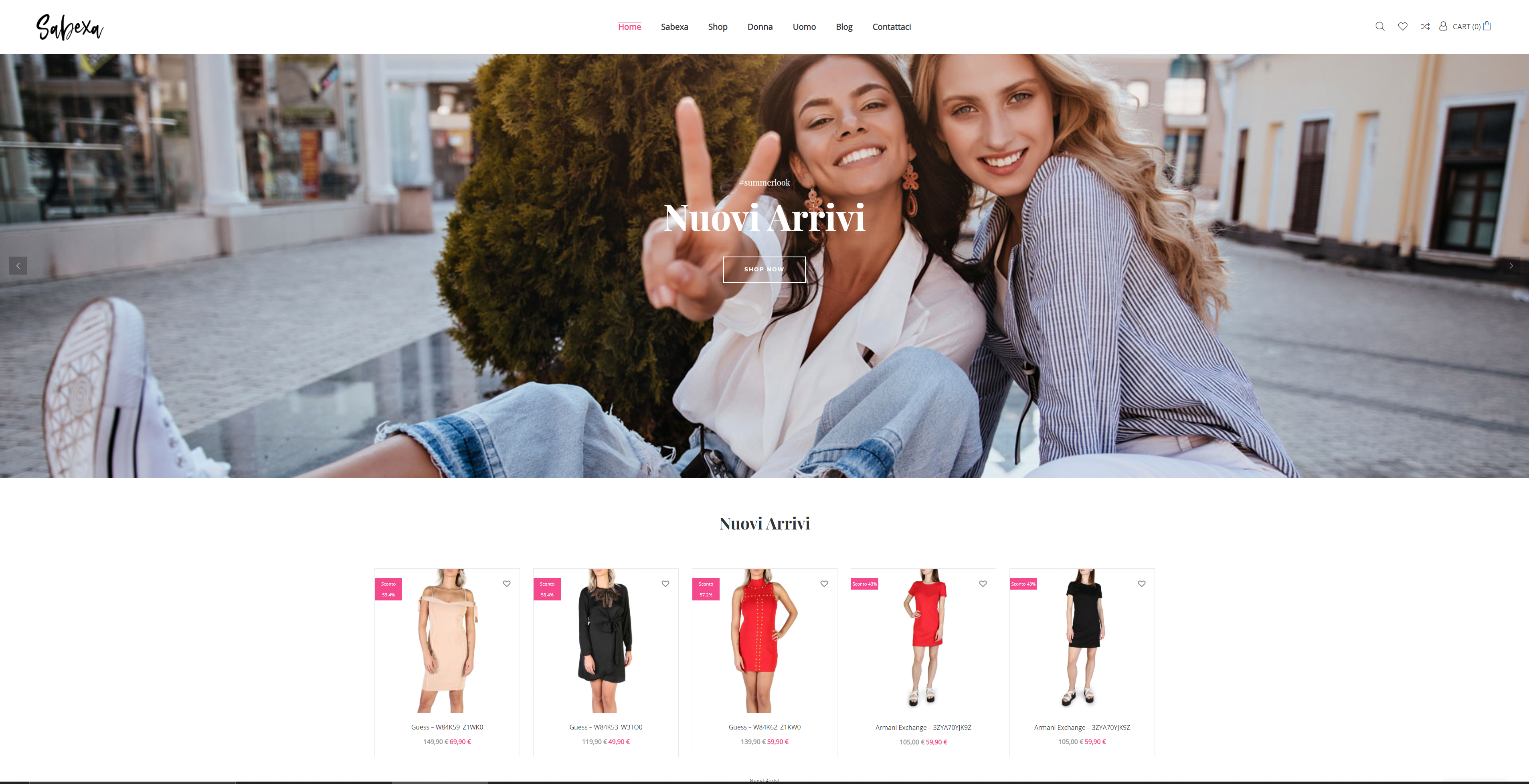 sabexa e commerce web design home 1