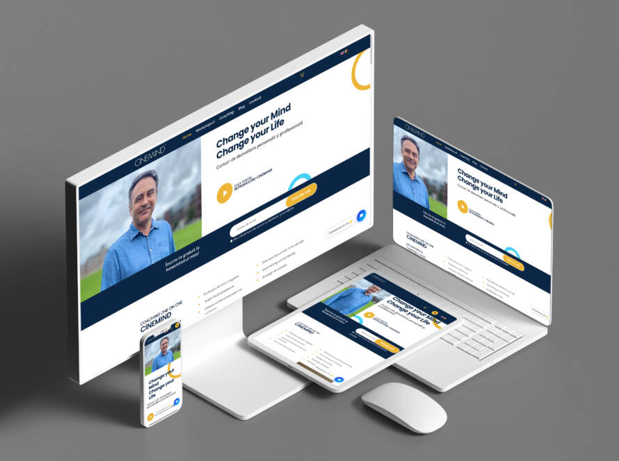 cinemind responsive web design mockup
