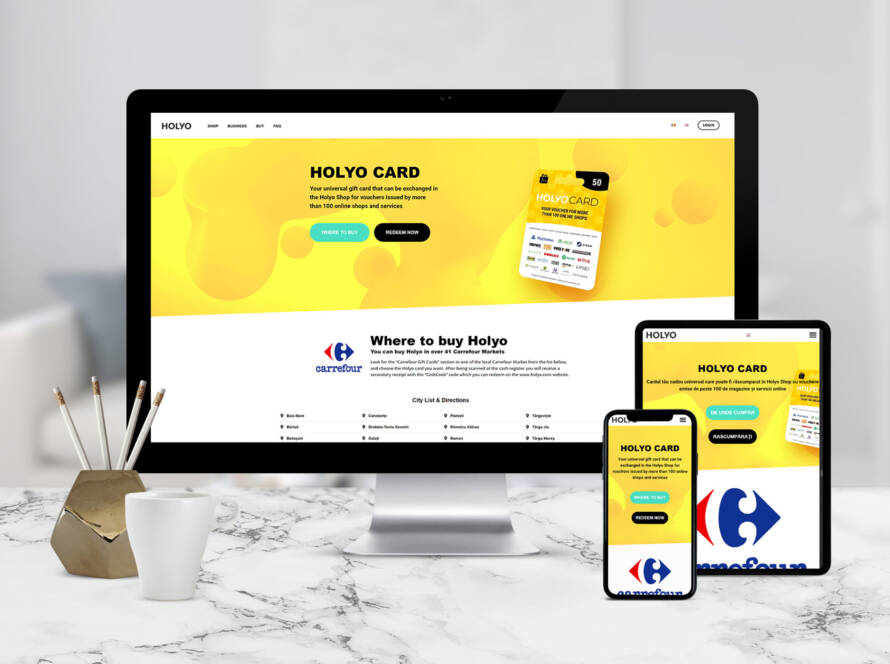 holyo landing page web design