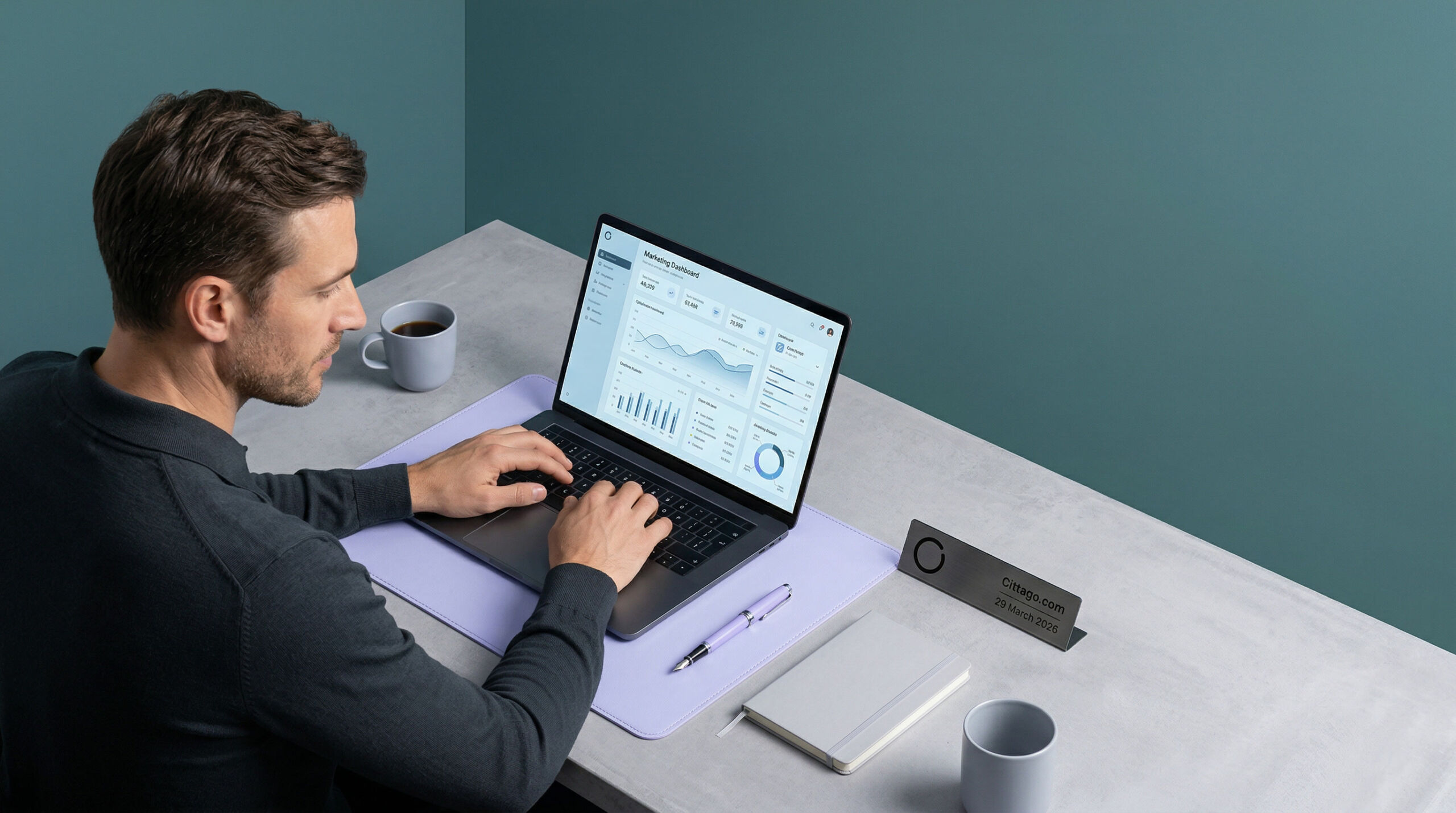 European entrepreneur reviewing Google Ads Performance Max campaign data — Cittago guide to PMax 2026