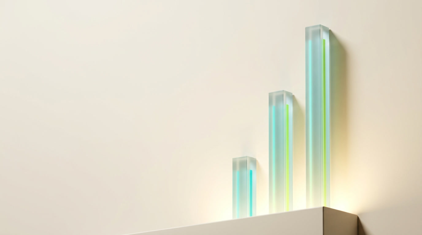 gemini image 2 Minimalist editorial composition abstract upward growth visualization three clea 0